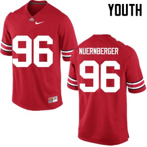 Youth Ohio State Buckeyes #96 Sean Nuernberger Red Game NCAA Jersey 734118-314