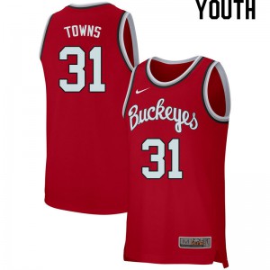 Youth OSU #31 Seth Towns Retro Scarlet Official Jersey 484530-509