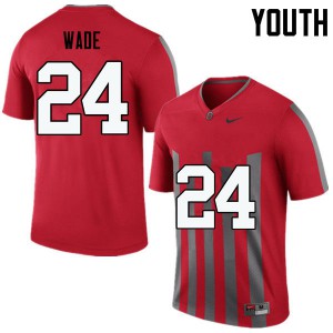 Youth Ohio State #24 Shaun Wade Throwback Game Football Jerseys 384250-467