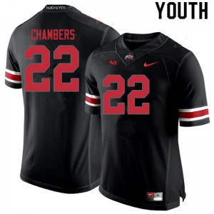 Youth Ohio State #22 Steele Chambers Blackout Stitched Jerseys 562930-345