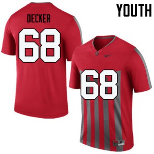 Youth OSU Buckeyes #68 Taylor Decker Throwback Game University Jersey 216536-641