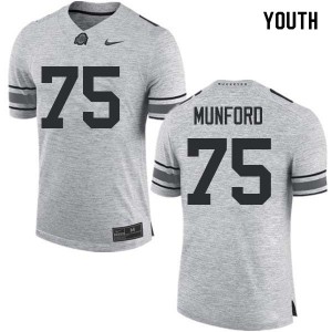 Youth Ohio State #75 Thayer Munford Gray Stitch Jerseys 985891-442