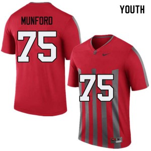 Youth Ohio State #75 Thayer Munford Throwback College Jerseys 305996-859