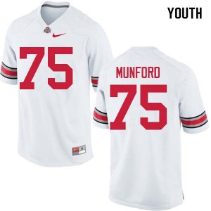 Youth Ohio State #75 Thayer Munford White Football Jersey 359632-902