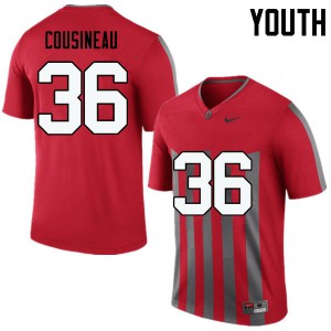 Youth Ohio State Buckeyes #36 Tom Cousineau Throwback Game Alumni Jerseys 670763-321