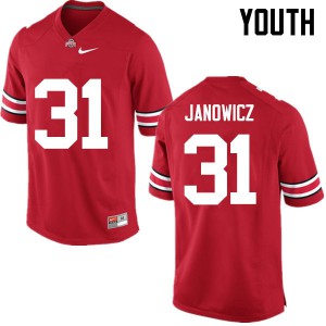 Youth Ohio State #31 Vic Janowicz Red Game Embroidery Jerseys 544550-953