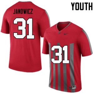 Youth OSU #31 Vic Janowicz Throwback Game Football Jersey 847663-564
