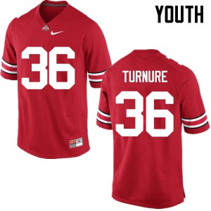 Youth OSU #36 Zach Turnure Red Game Official Jerseys 966985-303