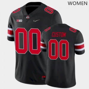 Women's OSU Buckeyes #00 Custom Black Out Embroidery Jerseys 205404-519